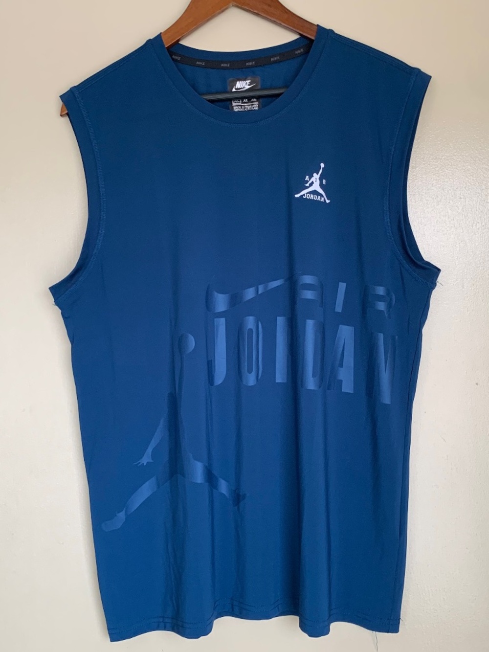 Nike Air Jordan Men's Athletic Tank Top XL Aqua Blue Shadow Graphic Sporty